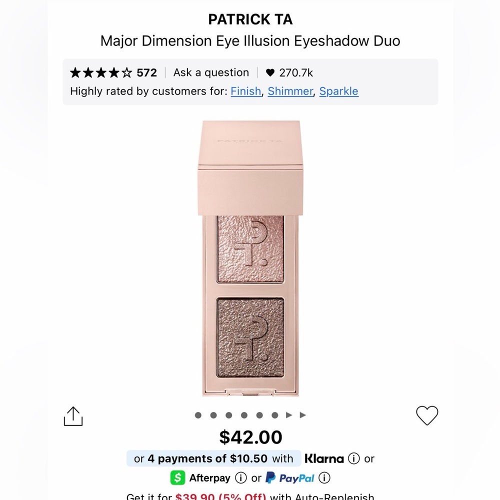 Patrick Ta Major Dimension Eye Illusion Eyeshadow Duo in Always On My Mind - Picture 2 of 7